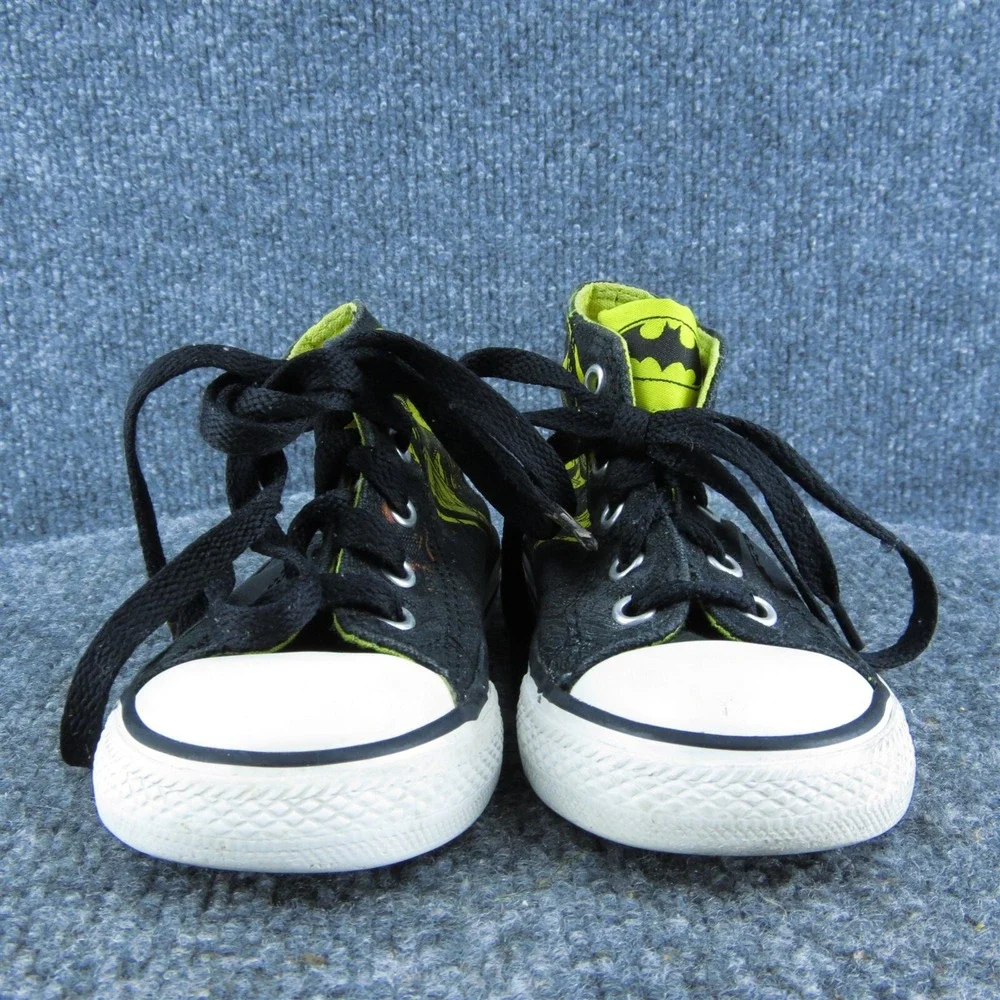 Converse Boys Sneaker Shoes Black Synthetic‎ Lace Up Size T 7 Medium